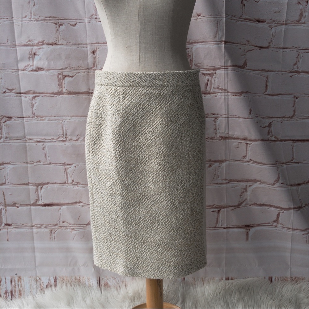 NISSE Skirt Women's US 6 Cream with Gold and Brown Thread Made in Turkey